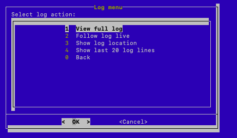 Log menu