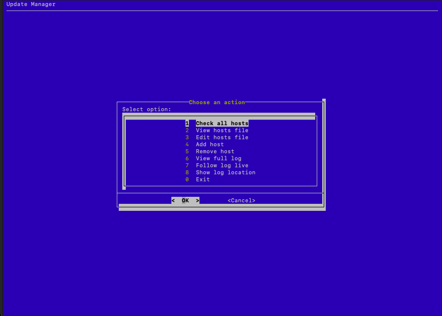 Update Manager CLI UI